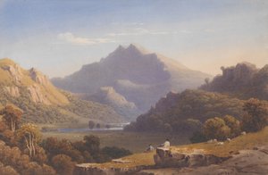 Snowdon Llyn Nantllesta Pohjois-Walesista, 1832. tekijältä George Fennel Robson