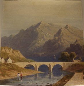 Näkymä Fort Augustusista, Caledonian Canal, noin 1830 (vesiväri paperille).