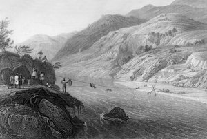 "Jhoolan ylittämässä Tonse-jokea", 1838.