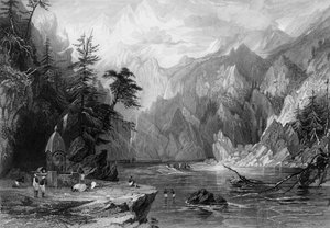 "Gungootree, Gangesin pyhä lähde", 1838.