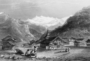 "Kursalee, - kylä Himalajan vuoristossa, Intia", 1838.