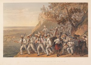 ?Ensimmäinen Bengal Fusiliers marssi alas Dugshaista?, 1857