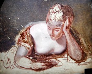 Girl Reading, n. 1850 (öljy levylle) tekijältä George Frederic Watts