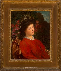 Eveleen Tennantin (myöhemmin rouva F.W.H. Myersin) muotokuva 1876 (öljy kankaalle) tekijältä George Frederic Watts