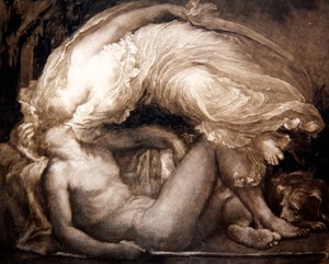 Endymion, kaiverrus Frank Short tekijältä George Frederick (after) Watts