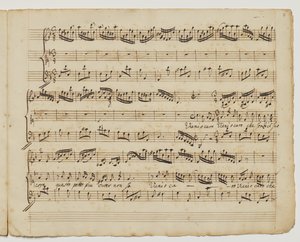 Tule oi rakas kuka ilman ydintään, f.7r kappaleesta "Aditionall [sic] songs for Rinaldo", n.1717