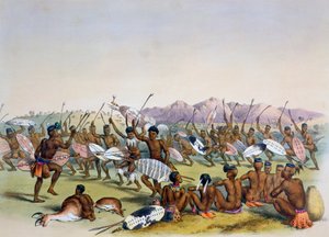 "Zulujen metsästystanssi lähellä Engooi-vuoria", 1849