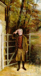 Muotokuvaluonnos William Wrightista, portinvartija Bramham Parkissa Yorkshiressa tekijältä George Garrard