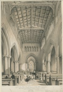 Stafford – Pyhän Marian kirkon sisustus: sävytetty litografia, nd [c 1841]