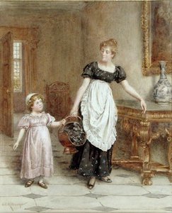 Monet kädet tekevät valosta työtä (akvarelli paperille) tekijältä George Goodwin Kilburne
