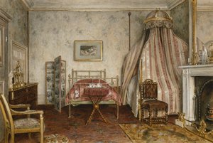 Näkymä makuuhuoneesta, jossa Napoleon III kuoli, Camden Place, Chislehurst, Kent, 1873