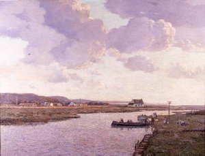 Rhyl Estuary, North Wales (öljy kankaalle)