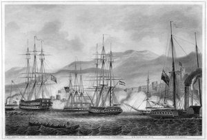 Kommodore Charles Napierin hyökkäys Sidoniin, 26. syyskuuta 1840 c1857 tekijältä George Greatbatch