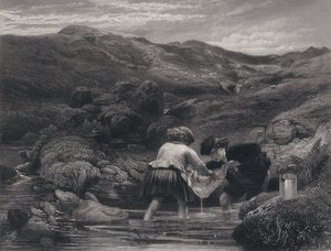 Robert Burnsin kuvitus Auld Lang Synelle (kaiverrus) tekijältä George Harvey