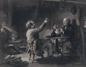 Robert Burnsin kuvitus Auld Lang Synelle (kaiverrus)