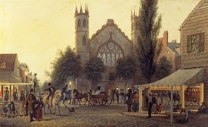 Yönlasku, Pyhän Tuomaan kirkko, New York, noin 1835.