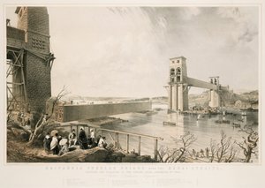 Britannia Tubular Bridge rakentamisen aikana, 3. joulukuuta 1849