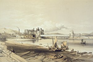 Conway Bridge, Toisen putken rakentaminen, syyskuu 1848, taiteilijan kaivertama