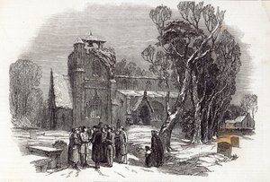 Jouluaamuna: W.J. Lintonin kaiverrus, The Illustrated London News -lehdestä, 26. joulukuuta 1846.