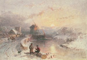 Talvimaisema: Auringonlasku, 1800-luku