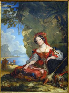 Lady Catherine Caroline Montagun (1808-1834), kreivi Alexandre Joseph Colonna-Walewskin vaimon muotokuva, Hayter, Sir George (1792-1871). Öljy kankaalle