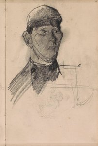 Miehen rintakuva, jolla on päähine tekijältä George Hendrik Breitner