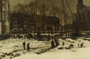 Raadhuisstraat-kadun läpimurto talvella tekijältä George Hendrik Breitner