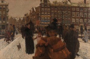 Singelin silta Paleisstraatilla Amsterdamissa Silta Singelin yli Paleisstraatilla, Amsterdamissa tekijältä George Hendrik Breitner