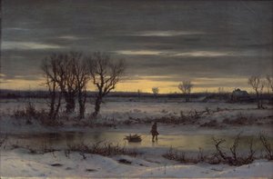Talvihämärä Albanyn lähellä, 1858 (öljy pellavalle)