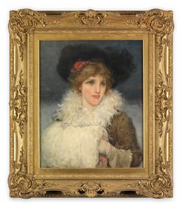 Nainen, puolipitkä (Öljy kankaalle) tekijältä George Henry Boughton