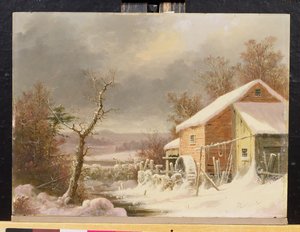 Vanha mylly talvella, 1861 (öljy puulevylle)