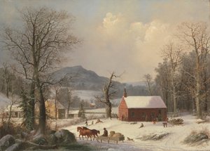 Red School House (Country Scene) tekijältä George Henry Durrie