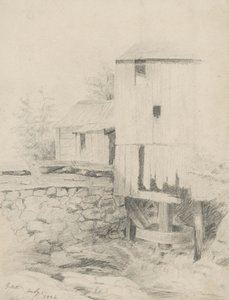 Vanha mylly, 1846 (grafiittia kiillotetulla paperilla)