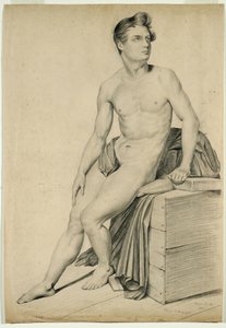 Nimetön - Miesalaston kopio litografiasta, 1842 (grafiitti härskille paperiarkille)