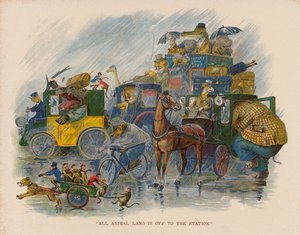 Kuvitus eläinten meriretkelle (värilitografia) tekijältä George Henry Thompson