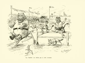 Este ei kestänyt iskua (litografia). tekijältä George Henry Thompson