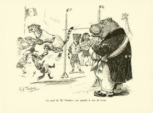 Herra Pantterin jalka litisti suden nenän (litografia). tekijältä George Henry Thompson