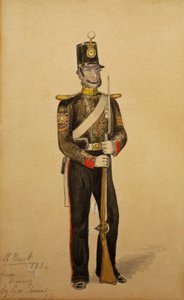 Kuninkaallisen meritorjuntatykistön vääpeli, 1854 (wc paperille)
