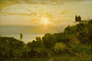 Albano-järvi, auringonlasku tekijältä George Inness