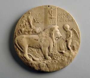 Kipsi medaljonki (kipsi) tekijältä George James Frampton