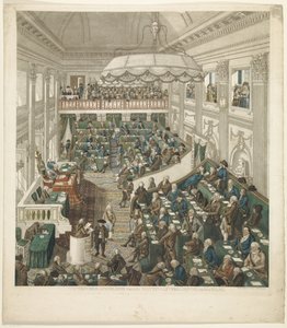 Ensimmäinen kansalliskokous Haagissa, 1796 Tarkka kuvaus Haagin kansalliskokouksesta (otsikko esineessä) tekijältä George Kockers