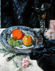 Asetelma hedelmien kanssa (öljy kankaalle) tekijältä George Leslie Hunter