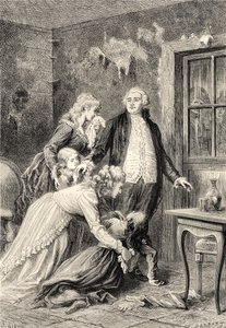 Kuninkaan jäähyväiset perheelleen tammikuussa 1793 (kaiverrus)