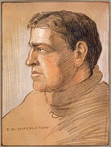 Shackletonin muotokuva Sir Ernest Shackletonin (1874-1922) teoksesta "The Heart of the Antarktic" n. 1909