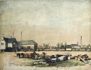 Moottori "Paisley" ja juna saapuvat Paisley and Renfrew Railwayn varikkoon tekijältä George Martin