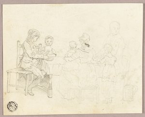 Perhe pöydän ääressä tekijältä George Morland