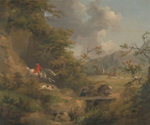Ketunmetsästys mäkisessä maassa tekijältä George Morland