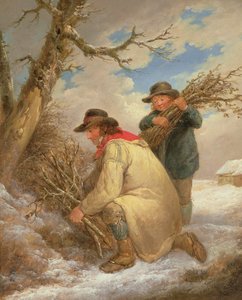Oksien kerääjät lumessa tekijältä George Morland