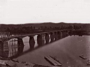 Silta Tennessee-joen yli Chattanoogassa, n. 1864. tekijältä George N. Barnard