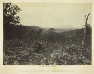 Mission Ridge Shermanin hyökkäyksen tapahtumapaikka tekijältä George N. Barnard